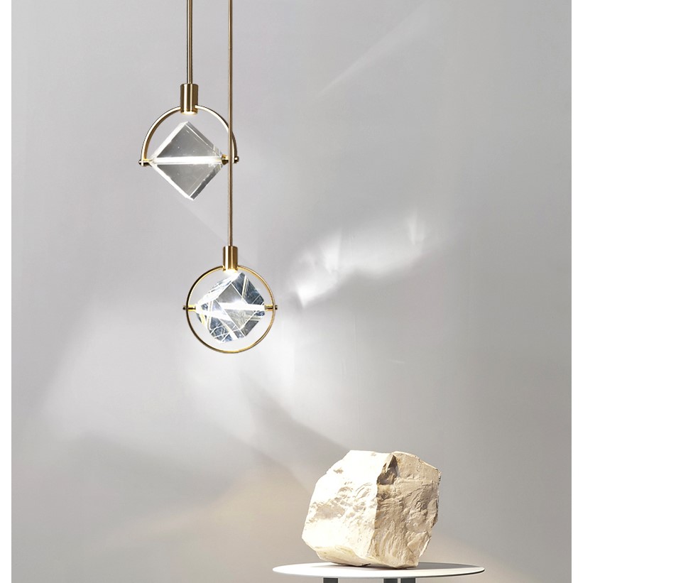 Crystal Cube LED Pendant Lighting