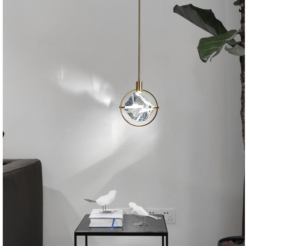 Crystal Cube LED Pendant Lighting