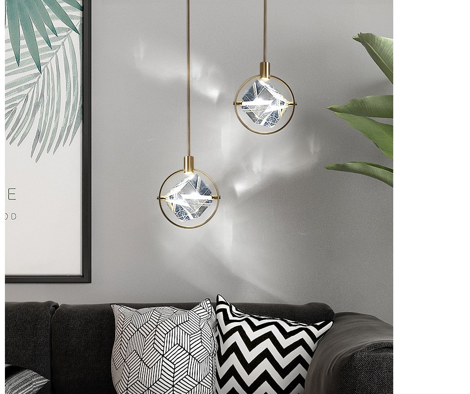 Crystal Cube LED Pendant Lighting
