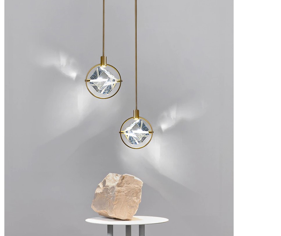 Crystal Cube LED Pendant Lighting