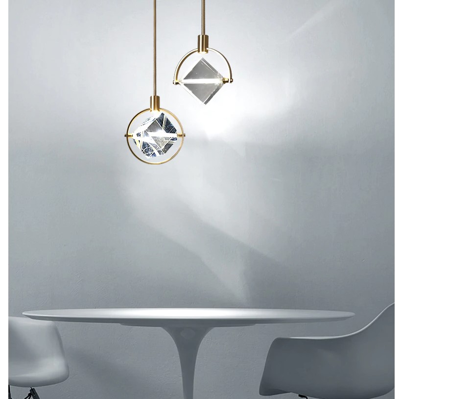 Crystal Cube LED Pendant Lighting