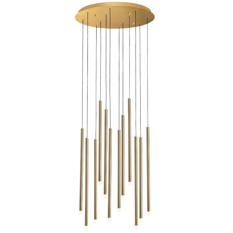 Modern LED Chandelier in Black and Gold