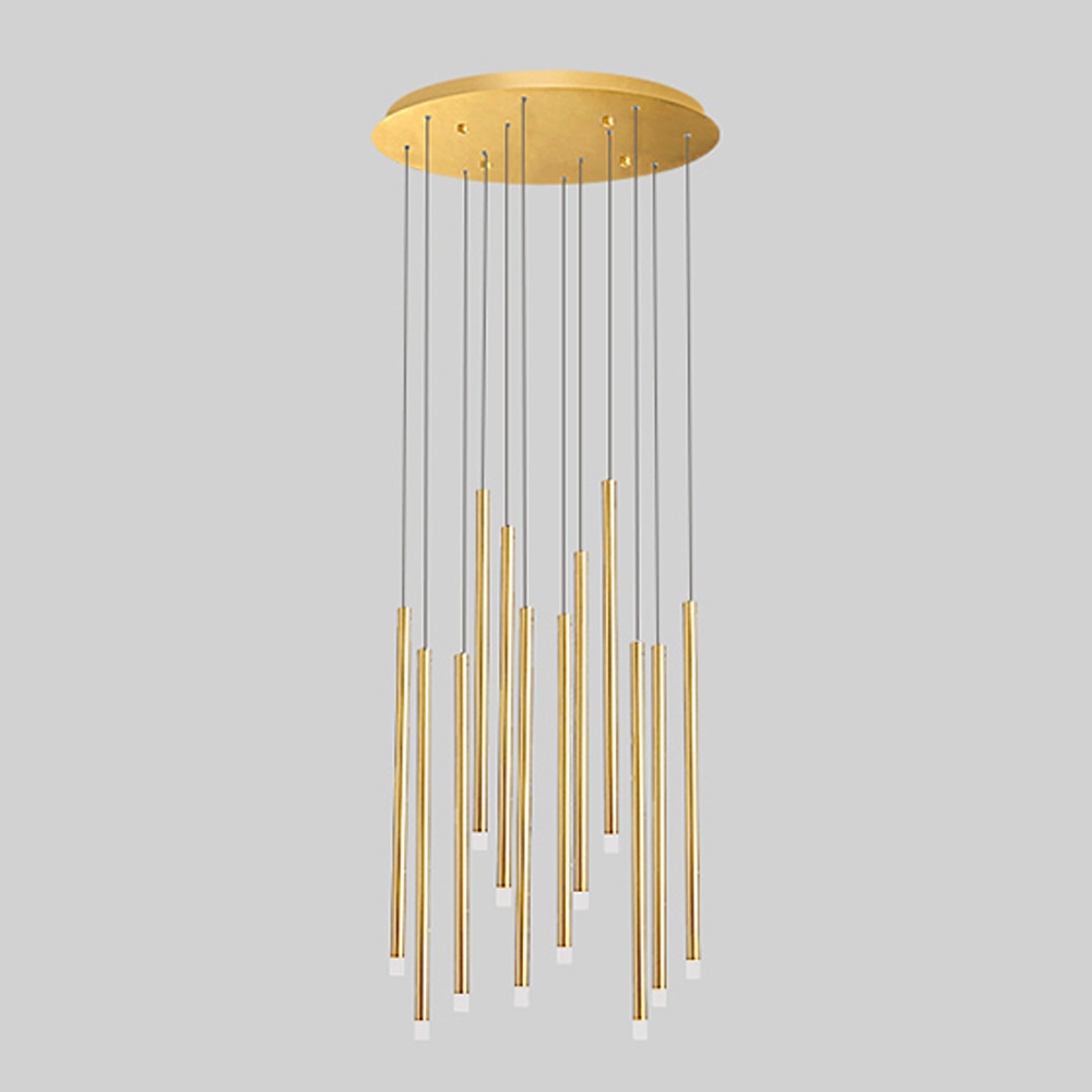 Modern LED Chandelier in Black and Gold