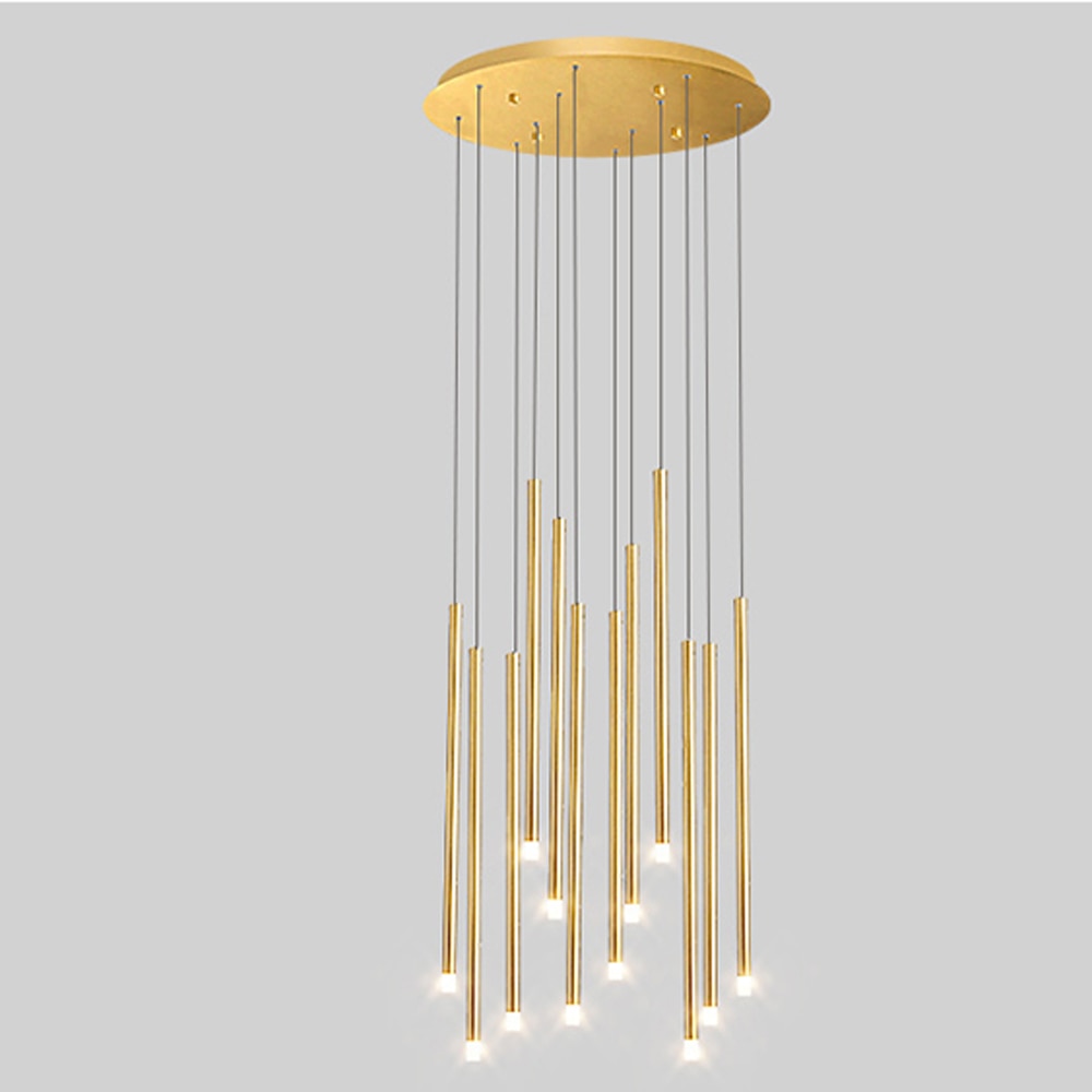 Modern LED Chandelier in Black and Gold