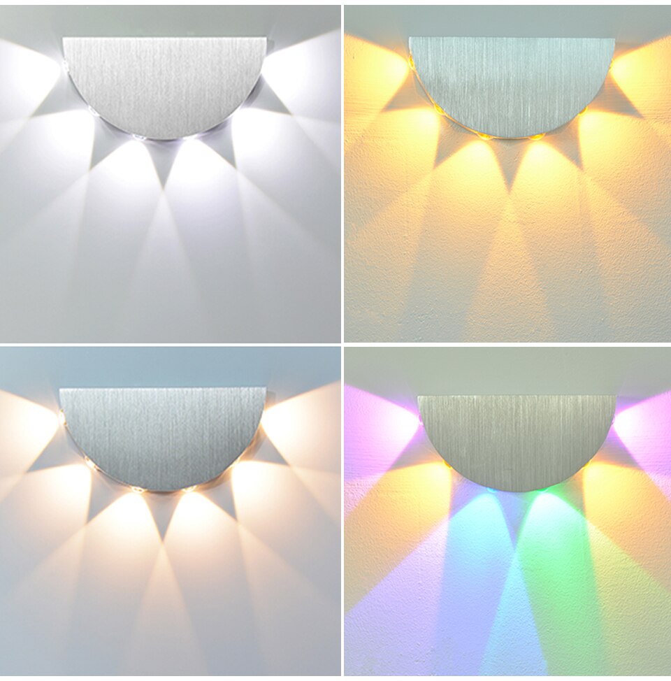 Modern Semi-Circle Silver LED Wall Light