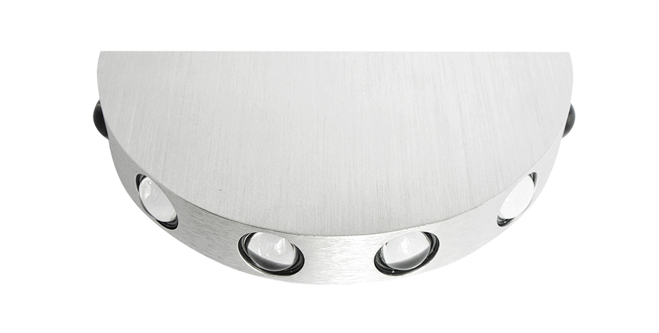 Modern Semi-Circle Silver LED Wall Light