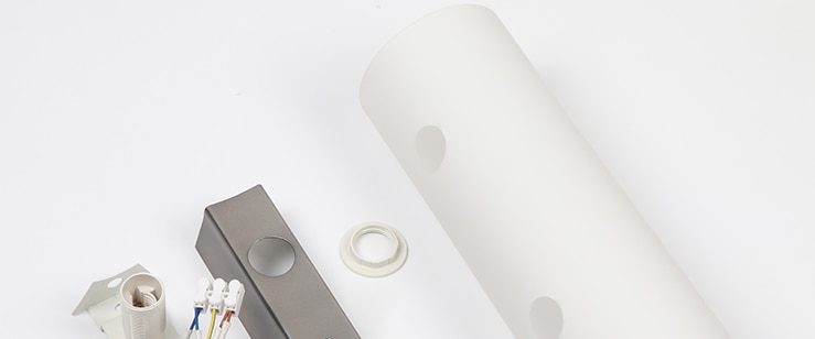 Cylindrical Frosted Glass E14 Wall Lamp