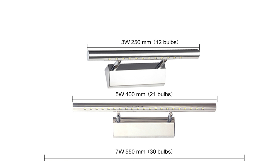 Long Silver Metal Wall Lamp