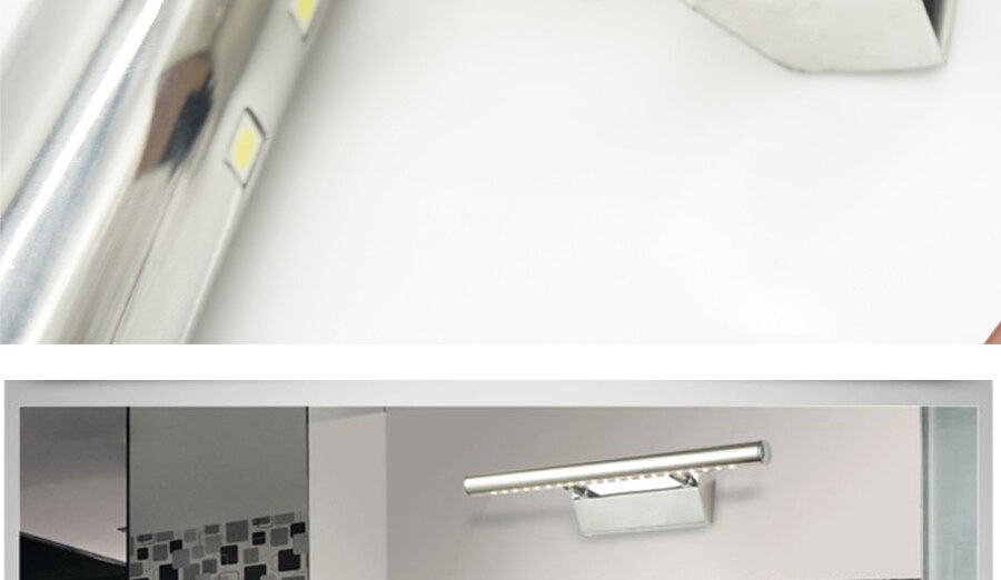 Long Silver Metal Wall Lamp