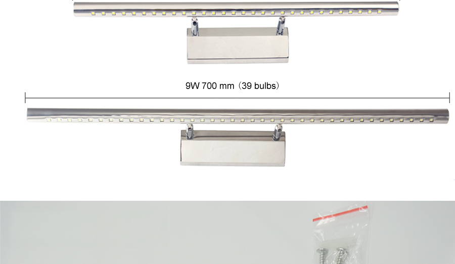 Long Silver Metal Wall Lamp